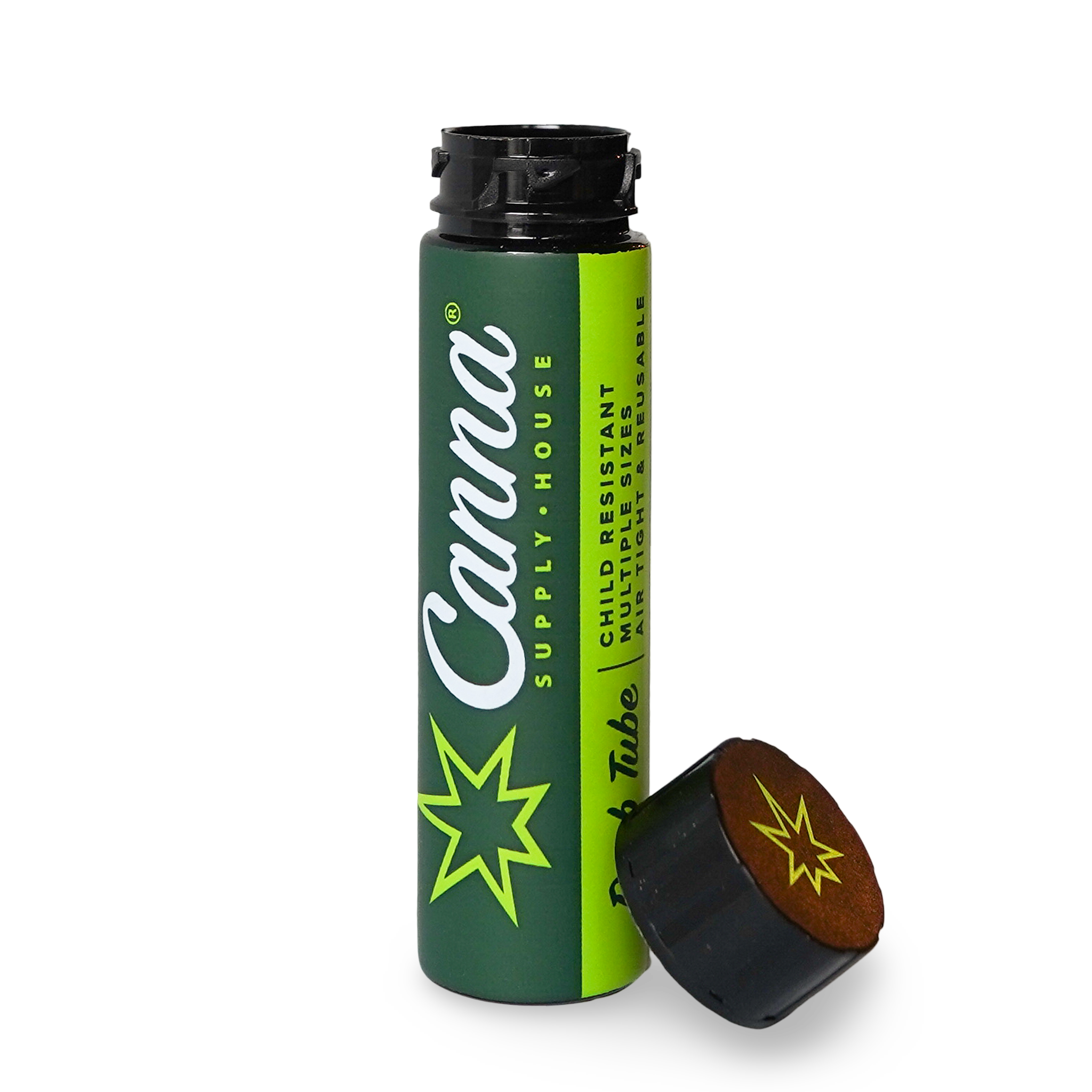 Child-resistant cannabis pre-roll tube packaging, designed for single pre-roll storage with secure, compliant closure and customizable branding.