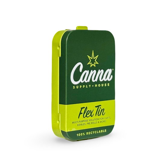 Flex Tin – child-resistant cannabis tin packaging for edibles, vape cartridges, and pre-rolls, offering durable protection and premium customization to elevate brand visibility and ensure compliance.