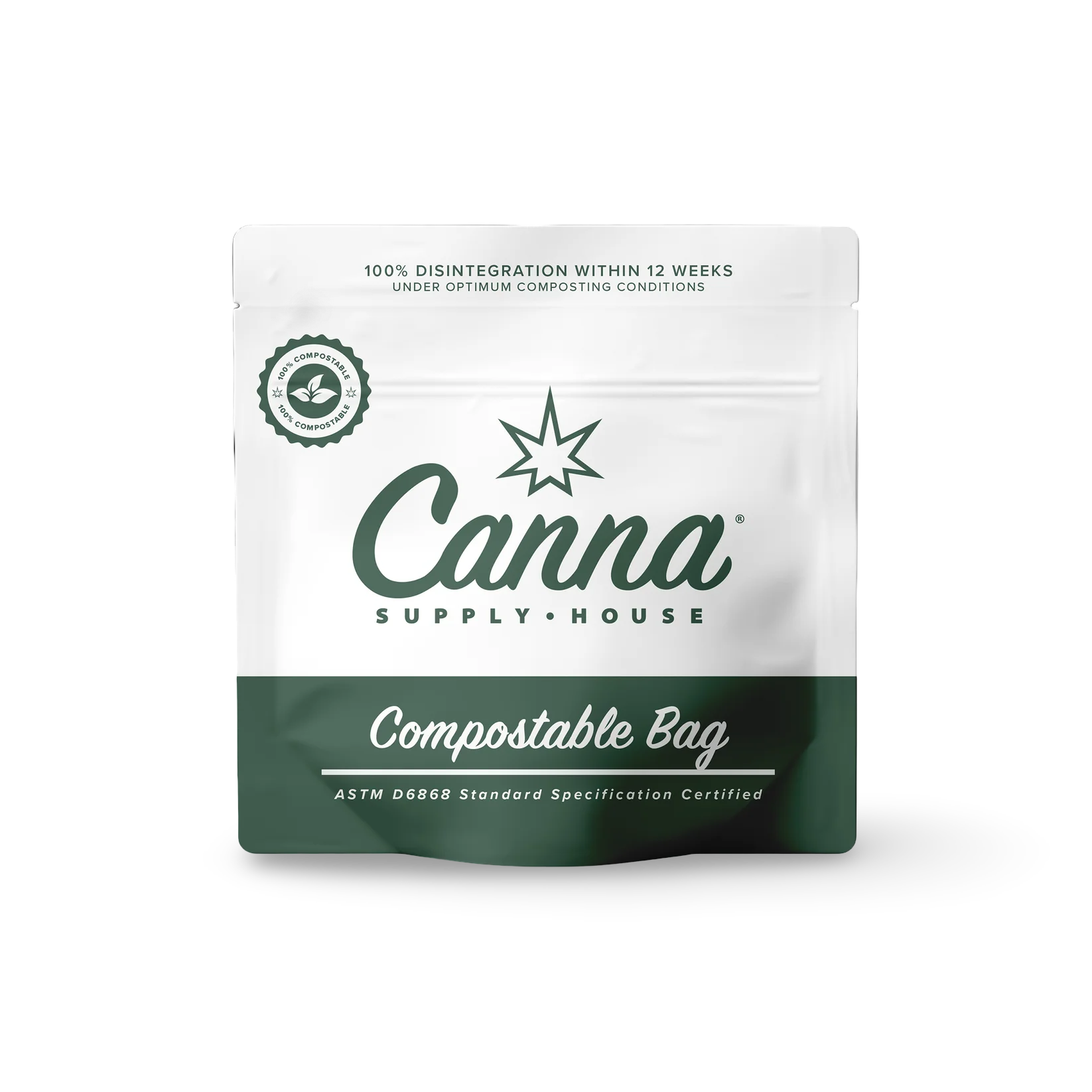 Compostable child-resistant cannabis bag made from eco-friendly materials—ideal sustainable packaging solution for flower, edibles, or concentrates with full compliance and minimal environmental impact.