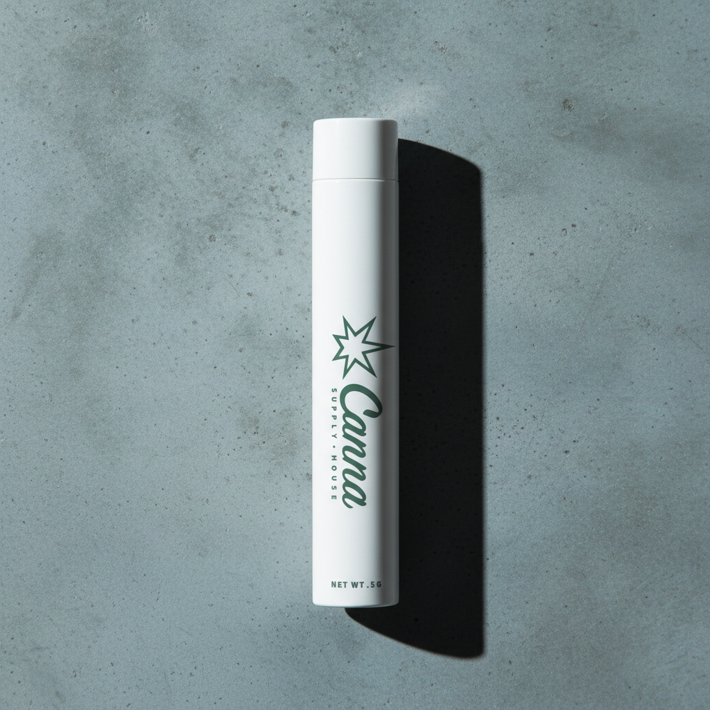 Child-resistant cannabis pre-roll tubes with twist-top closure, available in recyclable PETE-1 or renewed plastic—eco-friendly, compliant packaging for joints and blunts with customizable printing or branded labels.