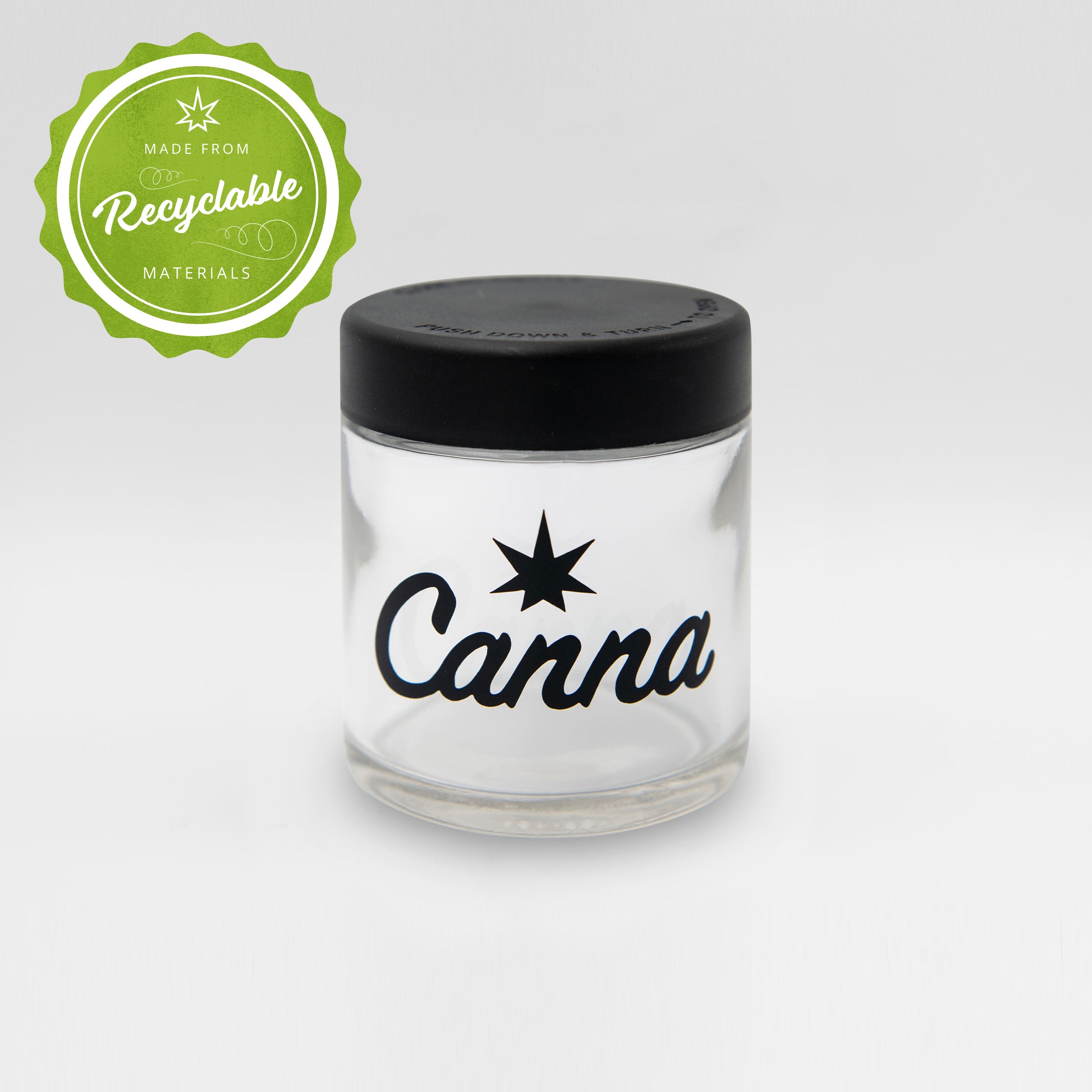 Child Resistant Cannabis 2oz Glass Eighth Jar 