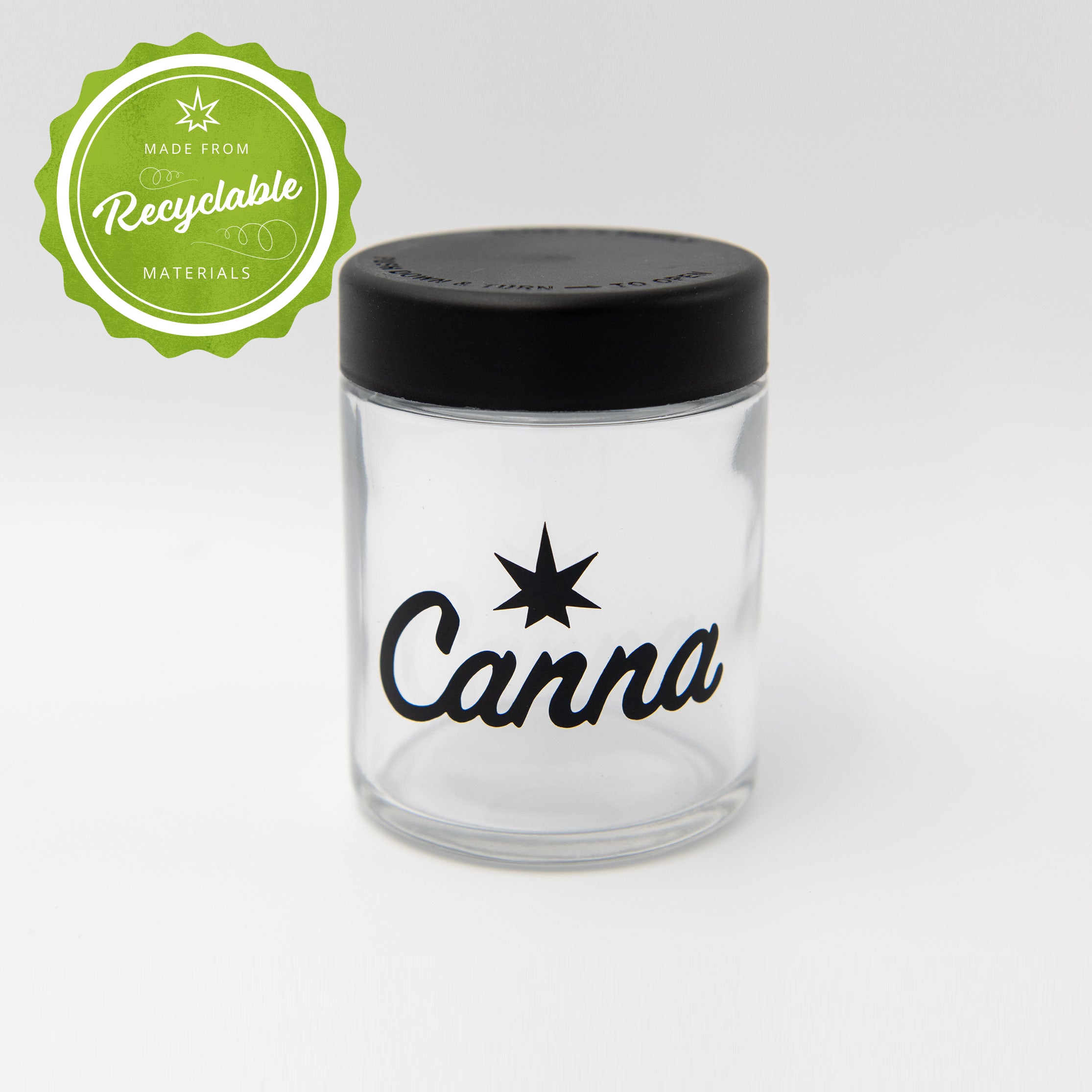 Child Resistant Cannabis 4oz Glass Eighth Jar 